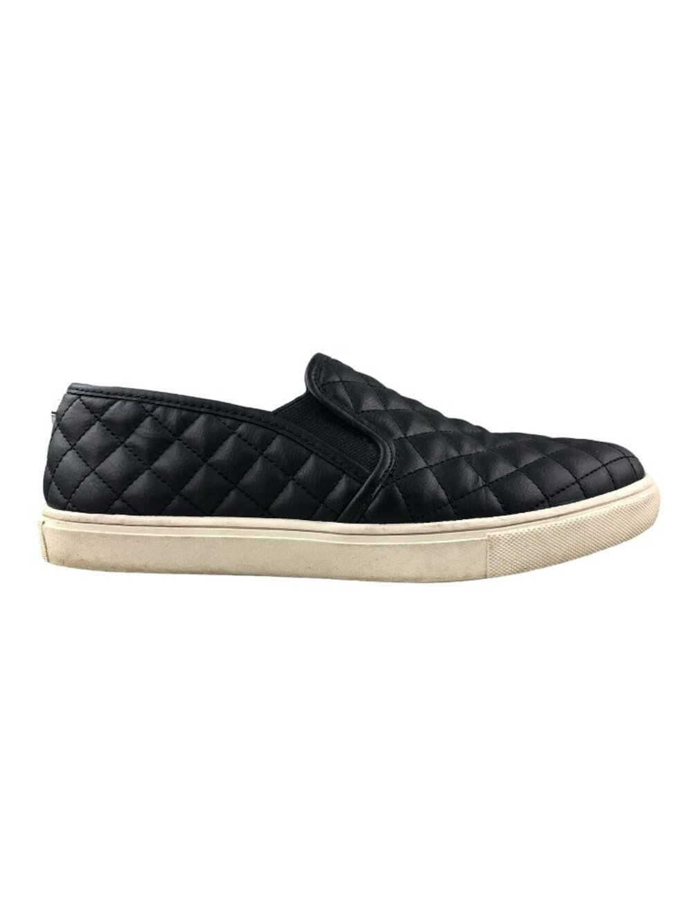 Steve Madden Women's Size 9B ECENTRCQ Black Faux Leather Quilted Slip On Shoes